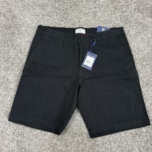 Rockport Mens Motion Chino Black Short Stretch-Flex Cotton Size 32